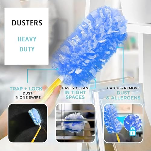 Duster Refill for Swiffer Duster, 30 Count Heavy Duty 2 Side 360° Duster Refills with 1 Handle, 4X Microfibers, Disposable Multi Surface Dusters for Cleaning - Thumbnail 2
