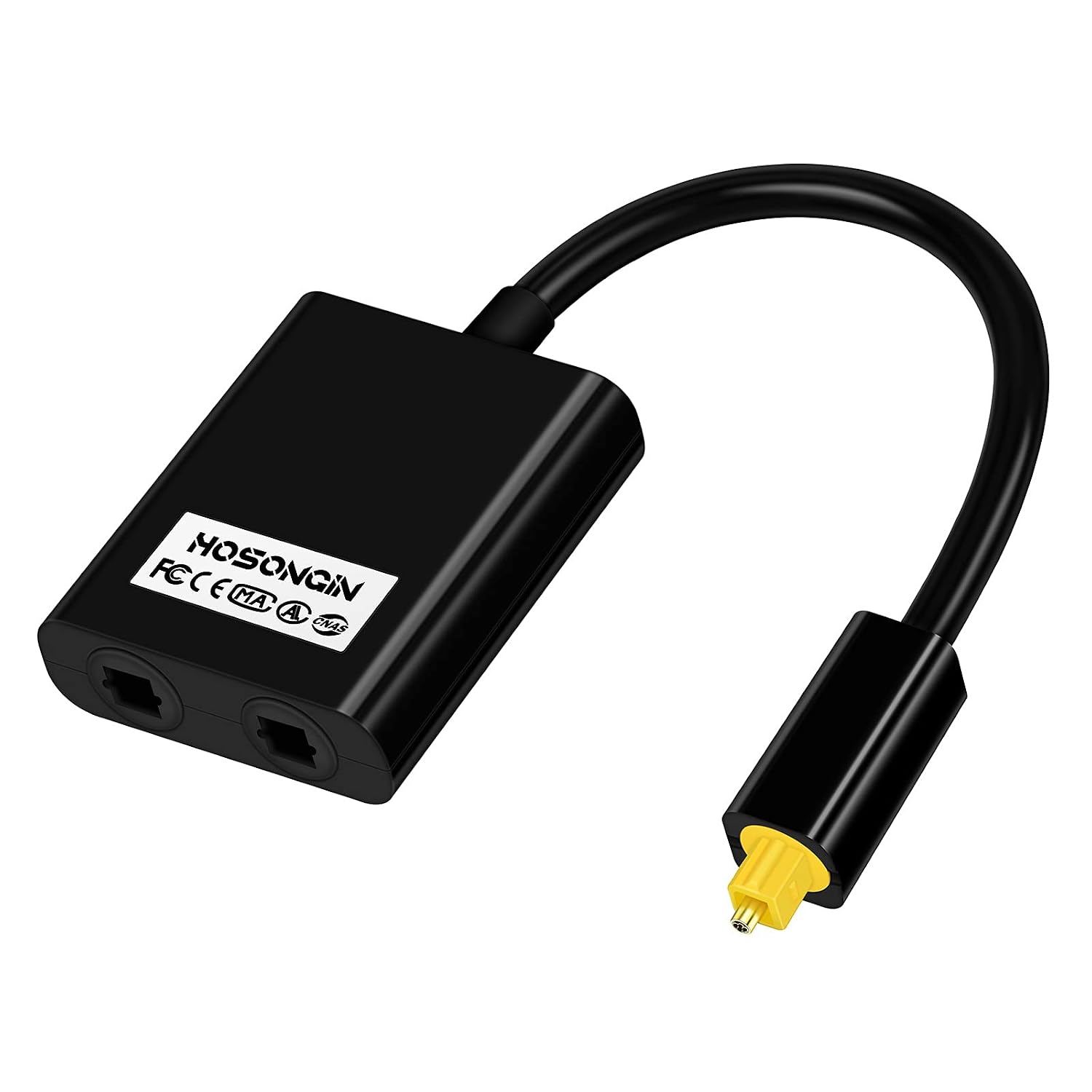 HOSONGIN Digital Toslink Fiber Optical Audio Splitter Cable 1 in 2 Out, Toslink Fiber Optic Adapter Cable Fiber Converter, Digital Optical Audio Adapter Cable