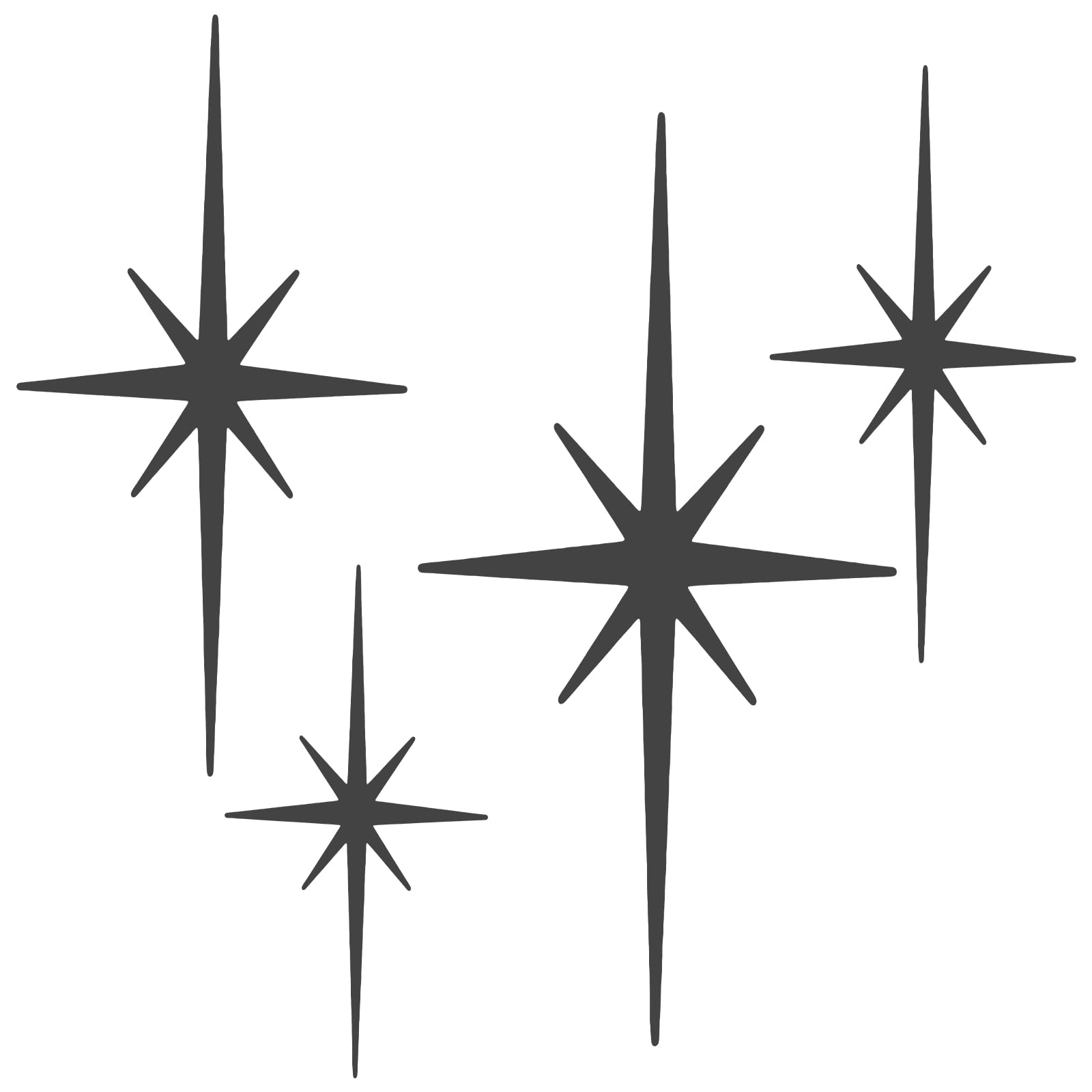 Littleduckling 4 Pcs Cast Iron Wall Decor 8 Pointed Atomic Stars Wall Hangings Mid Century Modern Elegance Wall Accents Easy Install Finish Metal Wall Art for Home Office Room(black)