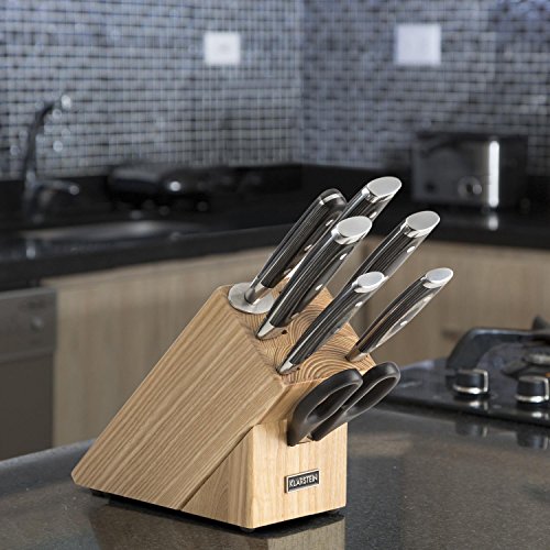 Messerblock Klarstein Katana 8-teilig aus Edelstahl mit Profi Messer-Set