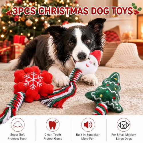 Vauxe 3 Pack Christmas Dog Toy Squeaky Dog Toy for Small Medium Large Dogs — photo 5
