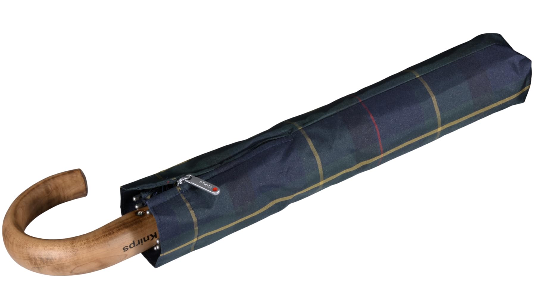 Knirps Topmatic SL - Ombrello tascabile da uomo con manico rotondo in legno Gents Prints