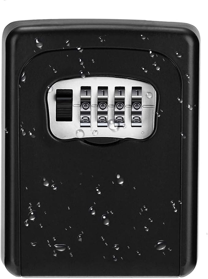 ZHEGE Key Safe Wall Mounted, 4 Digit Combination Lockbox, Weatherproof