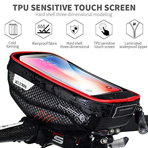 Fdrirect Bolsa para montagem em telefone para bicicleta, Bolsa para celular com quadro frontal, Cicl