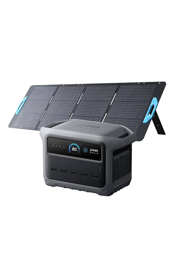 Anker Solix C1000 ポータブル電源 ソーラーパネル ブラック Anker Solix C1000 Portable Power Station with