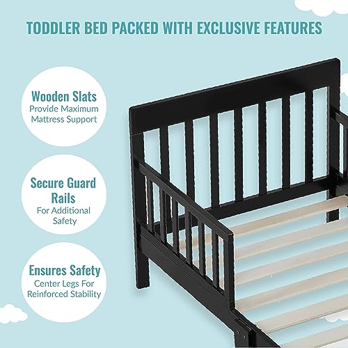 image for Dream On Me Finn Toddler Bed in Black, Greenguard Gold and JPMA Certif