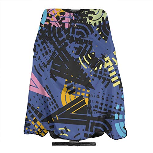 Kimisoy Haircut Cape Cloth Funky Patterns Retro 80S 90S Fashion Style Design Lightweight