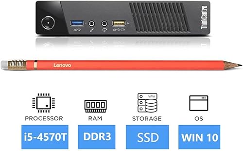 Miniatura 2 de Lenovo ThinkCentre M73 Tiny Desktop Computer Mini PC, Intel Core i5-4570T hasta 3,6 GHz, 8 GB de RAM, 256 GB SSD, WiFi Bluetooth, teclado y mouse