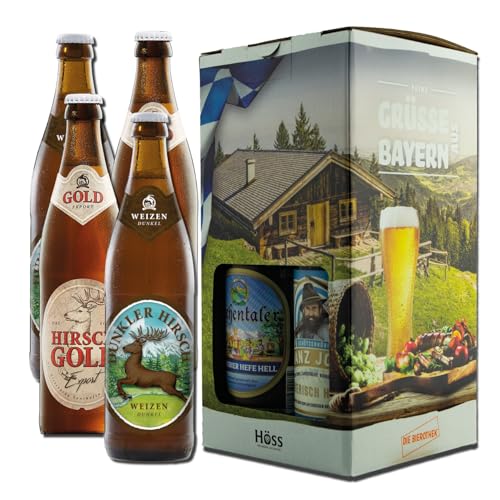 Kalea | 4 x 0,5l Bierspezialitäten im Geschenkskarton | Variante Hopfensee oder Bergblick | Bier aus bayerischer Privatbrauerei | Biergeschenk für Liebhaber | Mitbringsel (Bergblick)