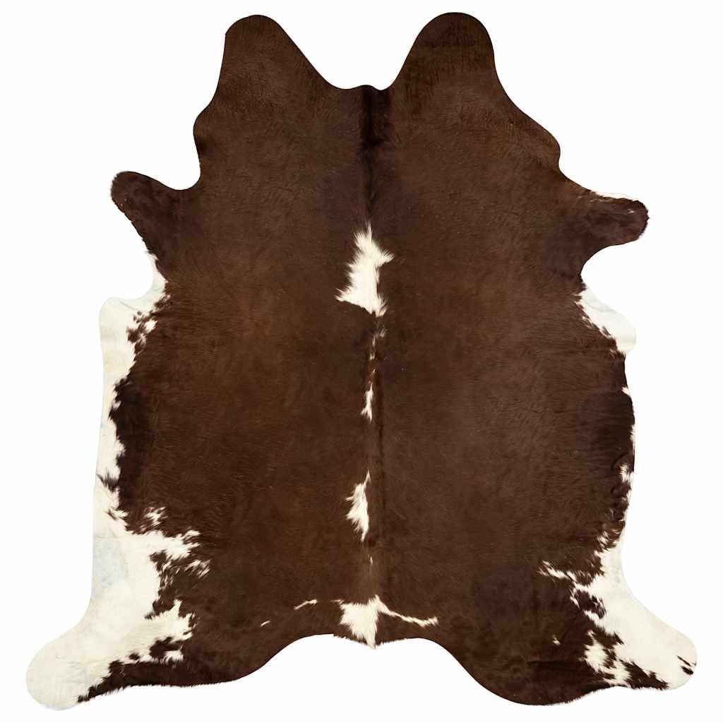 vidaXL Teppich Echtes Kuhfell Rinderfell Stierfell Echtfell Fell Fellteppich Bettvorleger Deko Wohnzimmerteppich Braun Weiß 150x170cm