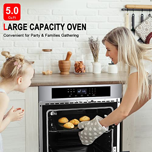 30 Inch Wall Oven, Gasland Chef Pro Es778Ts Professional Built In Wall Oven With 8 Functions, 5.0 Cu.ft. Self-Cleaning, Temperature Probe Include, Stainless Steel #TOP3