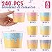 Jingmore 240 Pcs Ice Cream Bowls Paper Ice Cream Cups 4/6/8 oz Containers Bulk 6 Colors Disposable Sundae Bowls for Dessert Frozen Yogurt Birthday Summer Baby Shower Party Bar Supplies (6 oz)