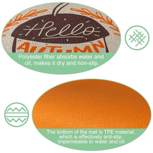Alfombrillas de cocina VAPOKF absorbentes y lavables con diseño de otoño para pasillo 6