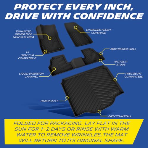 Image of Michelin Vehicle Mats for 2014-2023 Chevy Trax | Floor Mats & Trunk Mat Premier Series, All-Weather Floor Liner, Custom Fit, Durable TPE, Non-Slip