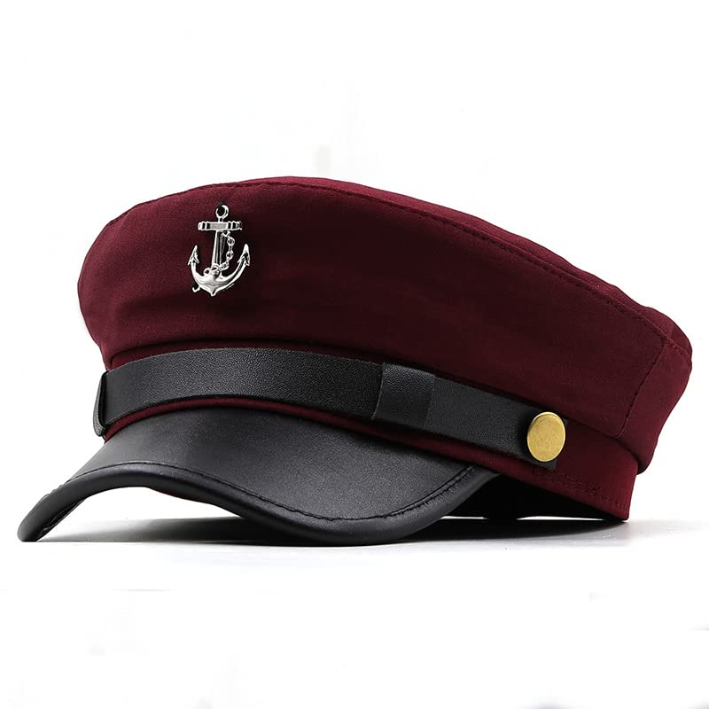 Image of Newsboy Cap for Women Casual Beret Hat Military Sailor Captain Cap Vintage Painter Fiddler Hat Ivy Peaked Flat Cap