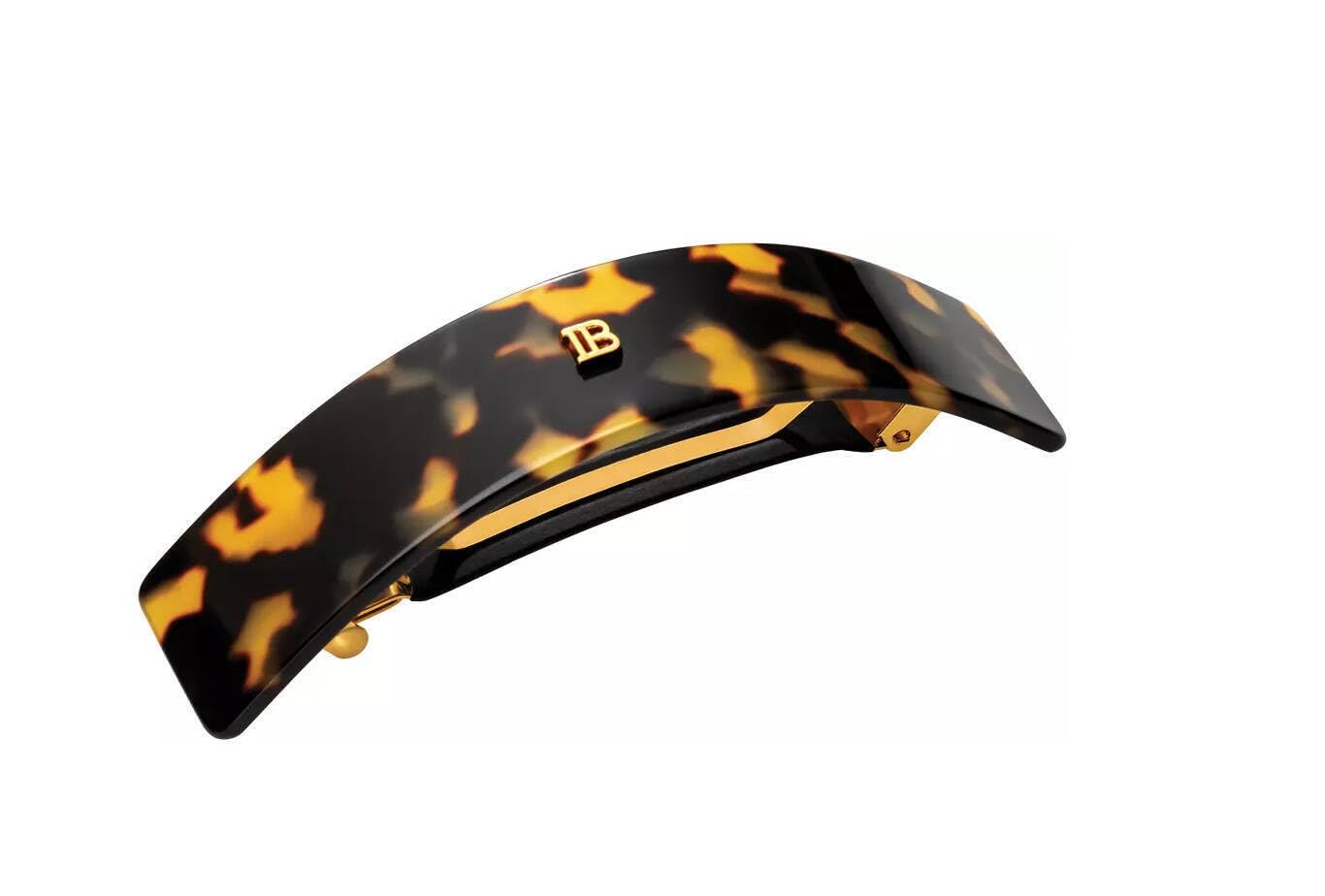 BALMAIN Paris Cellulose Acetate Hair Clip Large Tortoise Shell
