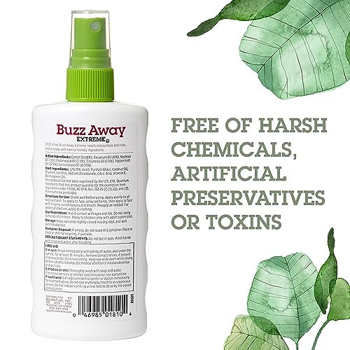 Quantum Health Buzz Away Extreme Insect Repellent Deet Free Cedarwood Lemongrass & Citronella Oil Outdoor Mosquito & Tick Bug Spray Powerful Plants Repel Bugs Off Your Skin, Safe For Kids - 8 Ounce #TOP1