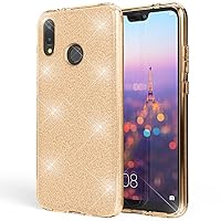 NALIA Custodia Glitter per Huawei P30 Lite - Cover Silicone Scintillante - DAZZLIN (Trasparente & Antiurto) - Marchio Tedesco
