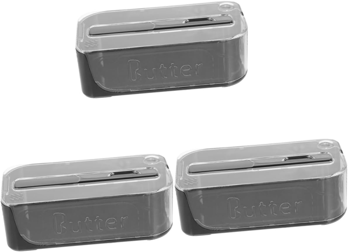 3pcs Butter Storage Container Lid Airtight Butter Dish Reusable Box Material Cheese Storage Case Food Box