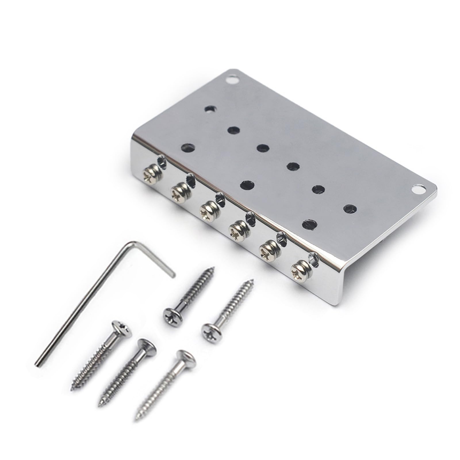 Chevalet fixe basse électrique 6 cordes en alliage double canal pour cordier hardtail