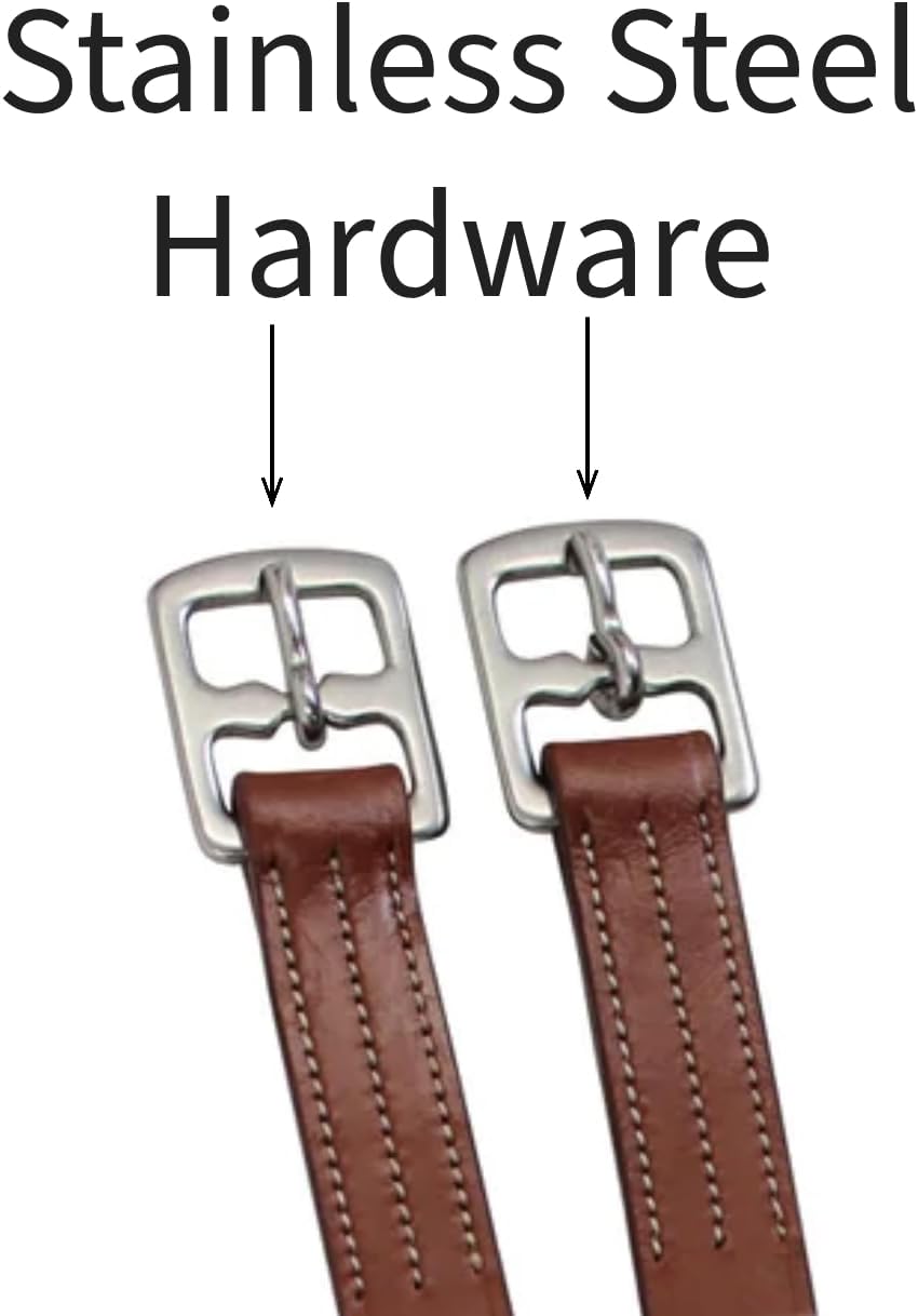 Soft Leather Stirrup Leathers with Stainless Steel Hardware, These 1" Wide Leathers Come with a One-Year Warranty.-Pair