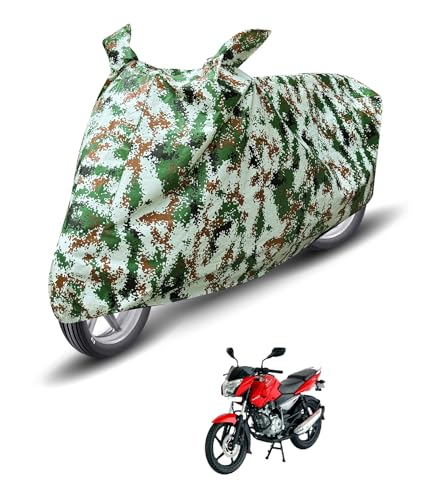 Image of Auto Hub Waterproof Bike Cover Compatible with Bajaj Pulsar 135 LS Dustproof, UV Protection Two Wheeler Bike Pulsar 135 Cover - Forest