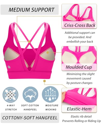 Image of RUNNING GIRL High Impact Sports Bras for Women, High Support Running Sports Bra Moulded Cup Strappy Sports Bras