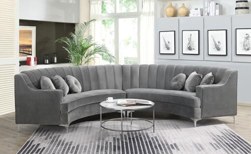 Legend Vansen L Semicircle Velvet Sofa 141.34”...