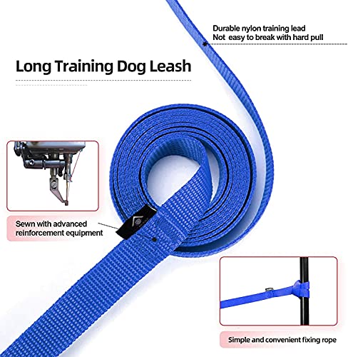 Image of Nylon Dog Training Lead Leash 100 Ft (1 inch Wide) for Dogs (Blue)