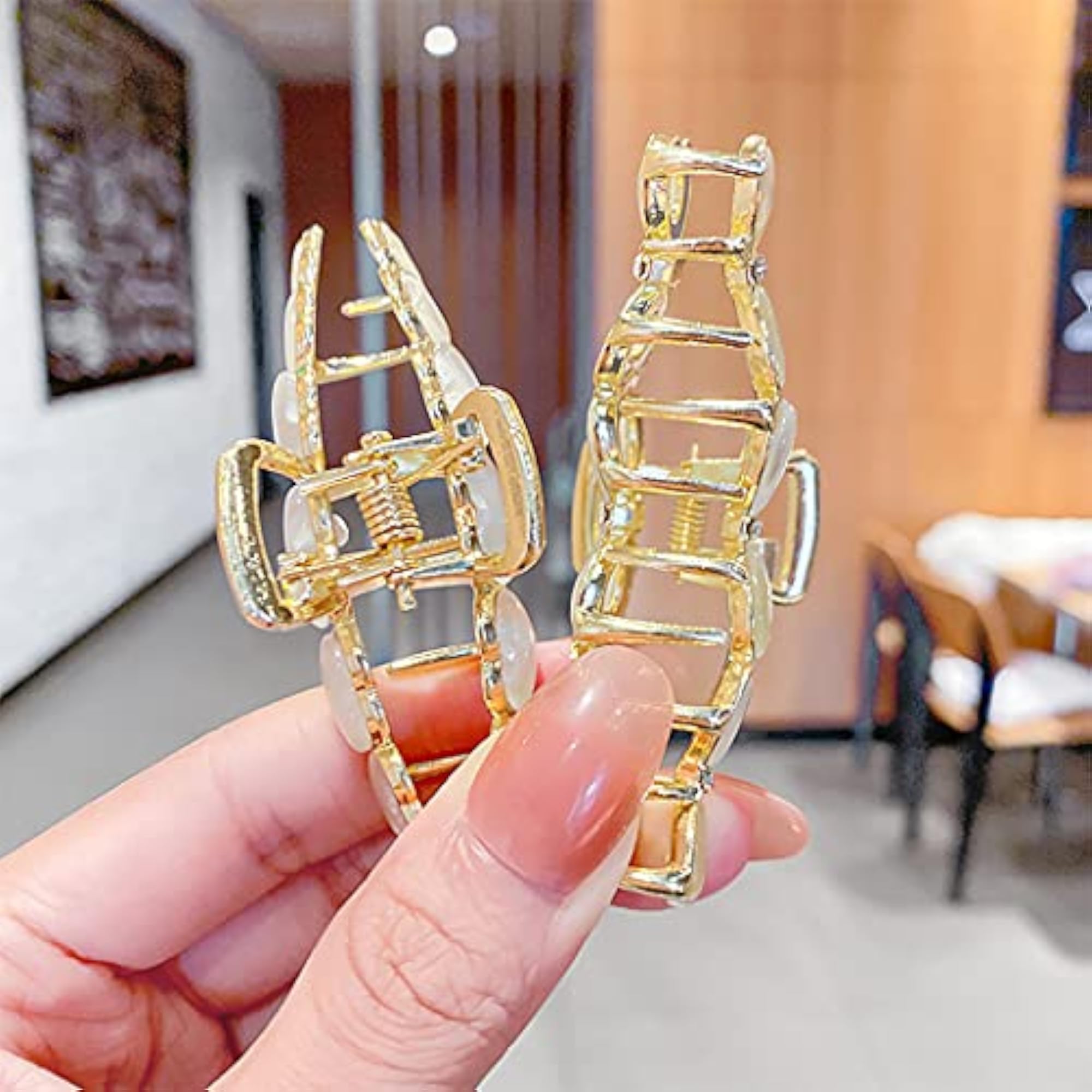 Metal Strong Hold Nonslip Hair Claw Clip, Vintage Elegant Design