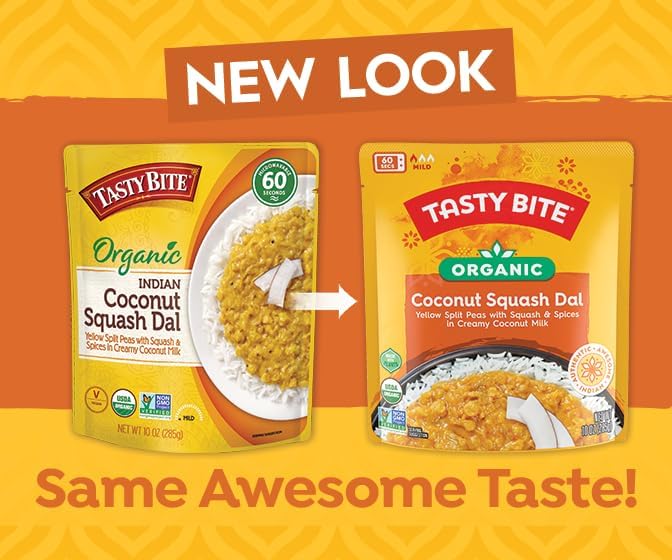 Miniatura 4 de Tasty Bite - Dal de calabaza y coco orgánico, 10 onzas, paquete de 6, listo para comer, platillo para microondas, vegano