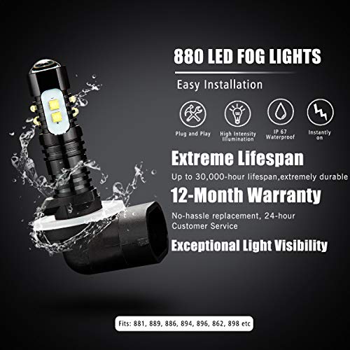 Antline Extremely Bright 50W High Power 881 889 886 894 896 Led Fog Light Bulbs Xenon White For Drl Or Fog Lights (Packs Of 2) #TOP5