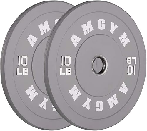 Miniatura 75 de Discos de peso olímpicos de 2 pulgadas y caucho para barras, discos para gimnasio en casa, entrenamiento de fuerza y levantamiento de pesas, 10 a