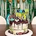 ChienMin Glitter Roar Dinosaur I’M 1 Cake Topper for Baby's One Year Old Birthday Party Decorations, Jurassic Park T-Rex 1st Birthday Cake Decor, Gold