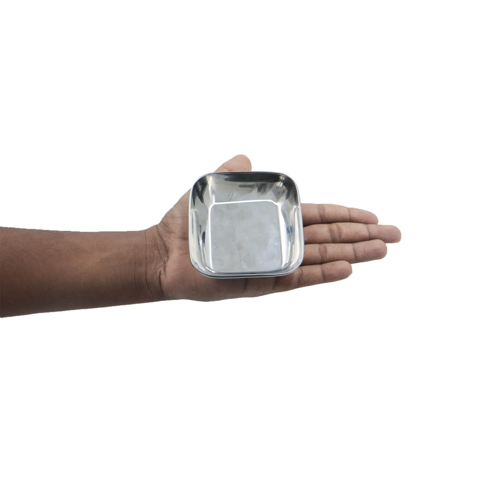 Moongil Stainless Steel Halwa Plates| Quarter Plates | Square Snack Plate |Nasta Plate| Dessert Plate Set| Side Dish |Mirror Finish| BPA Free-Square (4) 1