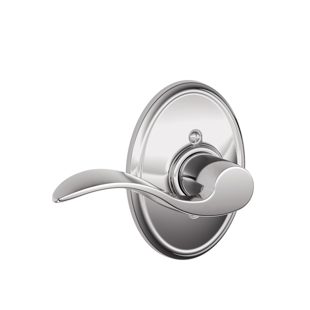 SCHLAGE Accent Lever with Wakefield Trim Non-Turning Lock in Bright Chrome - Left Handed
