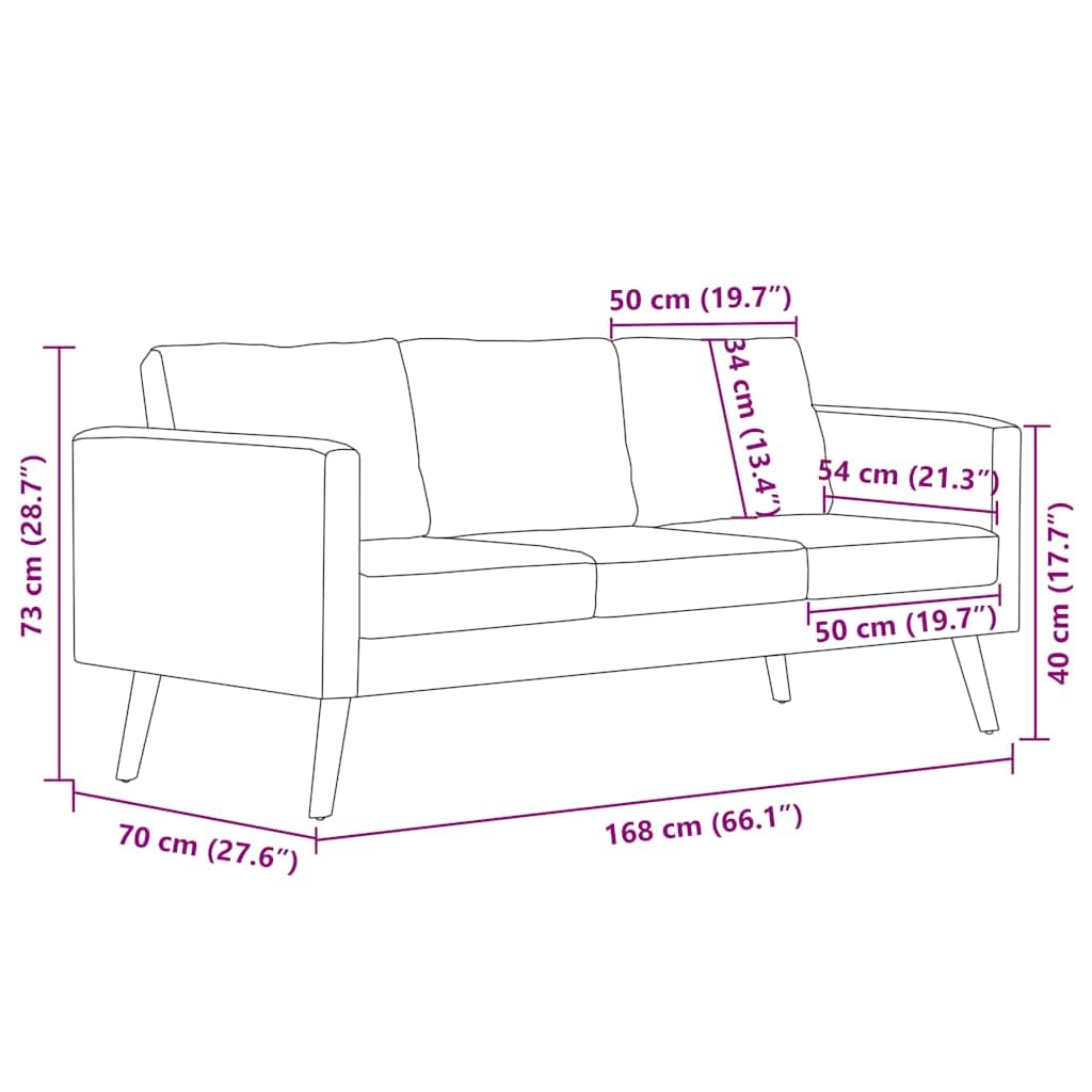 vidaXL 3-Sitzer-Sofa Stoff Weinrot
