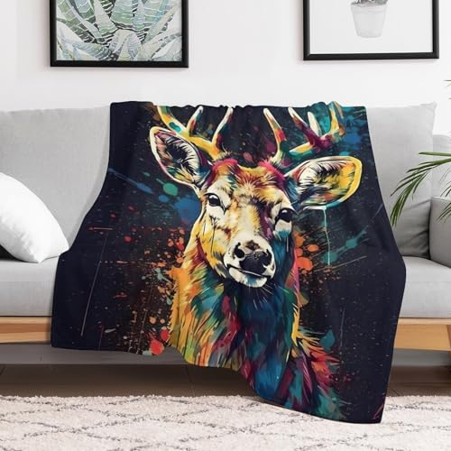 Couverture flannel douce cerf le cadeau idéal pour la maison