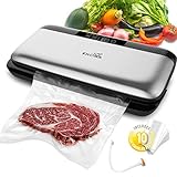 KitCook Automatic Food Vacuum Sealer Machine, Smart Heat Food Sealer with Air Sealing System For Food /Starter Kit | Compact Design | Dry & Moist Food Modes | Led Indicator Lights