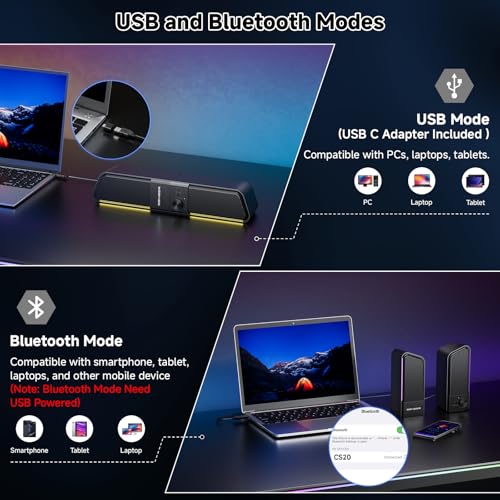 SENZER CS20 2 in 1 Bluetooth Computer Speakers の商品画像 3