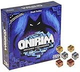 Onirim Card Game with 7 Expansions _ Bonus Set of 2 Gold, 2 Silver, and 2 Bronze Swirl d6 Game Dice _ Bundled Items