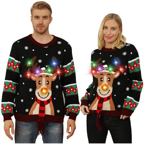 Kouric Light Up Christmas Jumper for Couples Cover