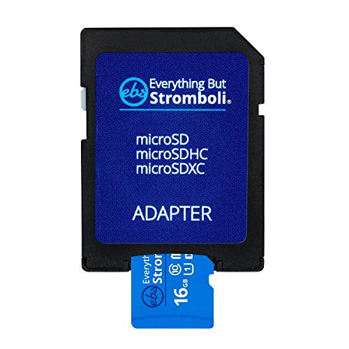 Everything But Stromboli 16GB MicroSD Cartão de Memória Plus Adapter, Classe 10, U1, UHS-1, Micro SD