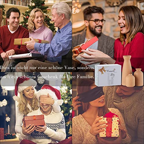 CEMABT Juego de Jarrones para Pampas, jarrones creativos para decoración Moderna del hogar, florero Hecho a Mano, Marrón Mate, Flores secas, casa, decoración. - imagen 7