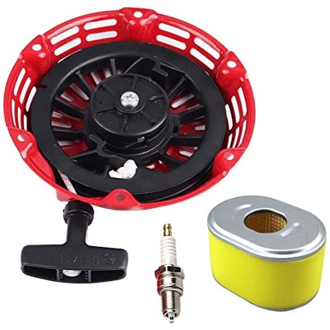 YHLFOOZ GX160 Recoil Starter+Air Filter+Spark Plug for GX120 GX160 GX200 5.5 HP 6.5 HP Engine, GX120 GX160 GX200 Pull Starter Recoil Starter 28400-ZH8-013YA Cover