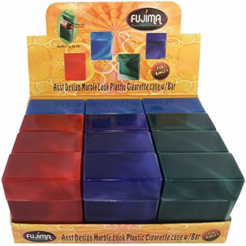 12 Pack King Size Crush-Proof Plastic Flip Open Case Holds 30 Cigarettes Cover
