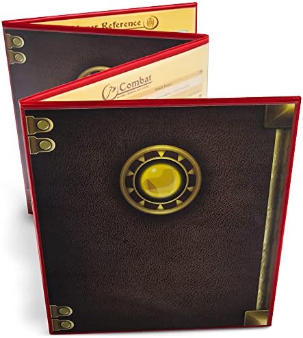 Stratagem The Master's Tome 4-Panel Customizable GM Screen with Free Inserts – Dry Erase, Dungeon & Game Master Accessory for Tabletop RPG Campaigns| Red