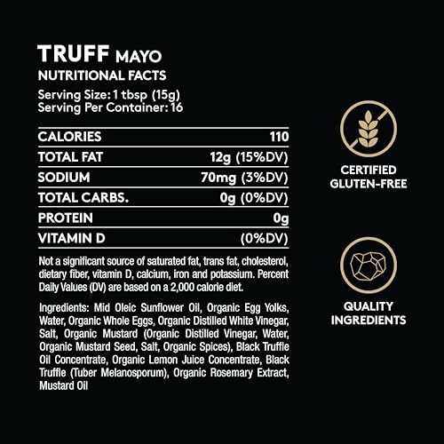 Image of TRUFF Mayo, Gourmet Mayonnaise made with Black Winter Truffles, Sunflower Oil and Cage-Free Eggs | Umami Flavor for Savory Spreads, Salads, Non-GMO, Gluten Free | Original with Premium Box - Bundle of 2