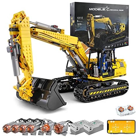 Mozewa 13112 Technology Excavator Building Blocks,Heavy-Duty Excavator Toy with Motors, APP Remote Control Digger Building Set to Build, Vehicle Construction Digger for Assembly Toy Cover