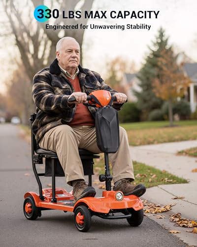 Image of 41LB Light Weight Mobility Scooter for Adults & Seniors, Dual Lithium Batteries for Up to 37.28 Miles - Portable Folding Powered Electric Scooter for Camping, Traveling & Airline Approved(2 Battery)